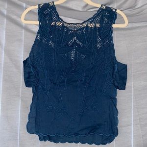 Free People open side crochet blouse